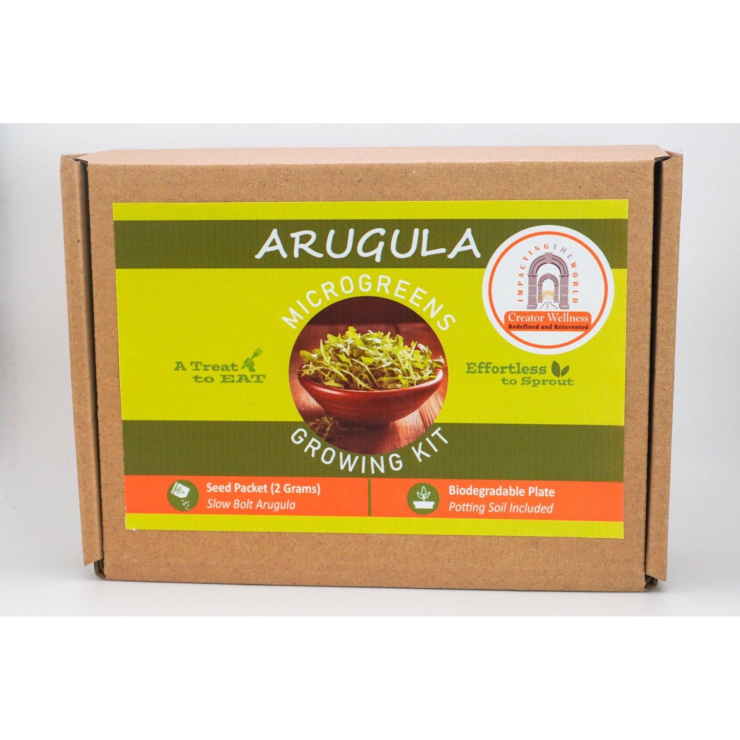 Arugula Microgreens Growing Kit by Creator Wellness, Spicy and Fresh Greens