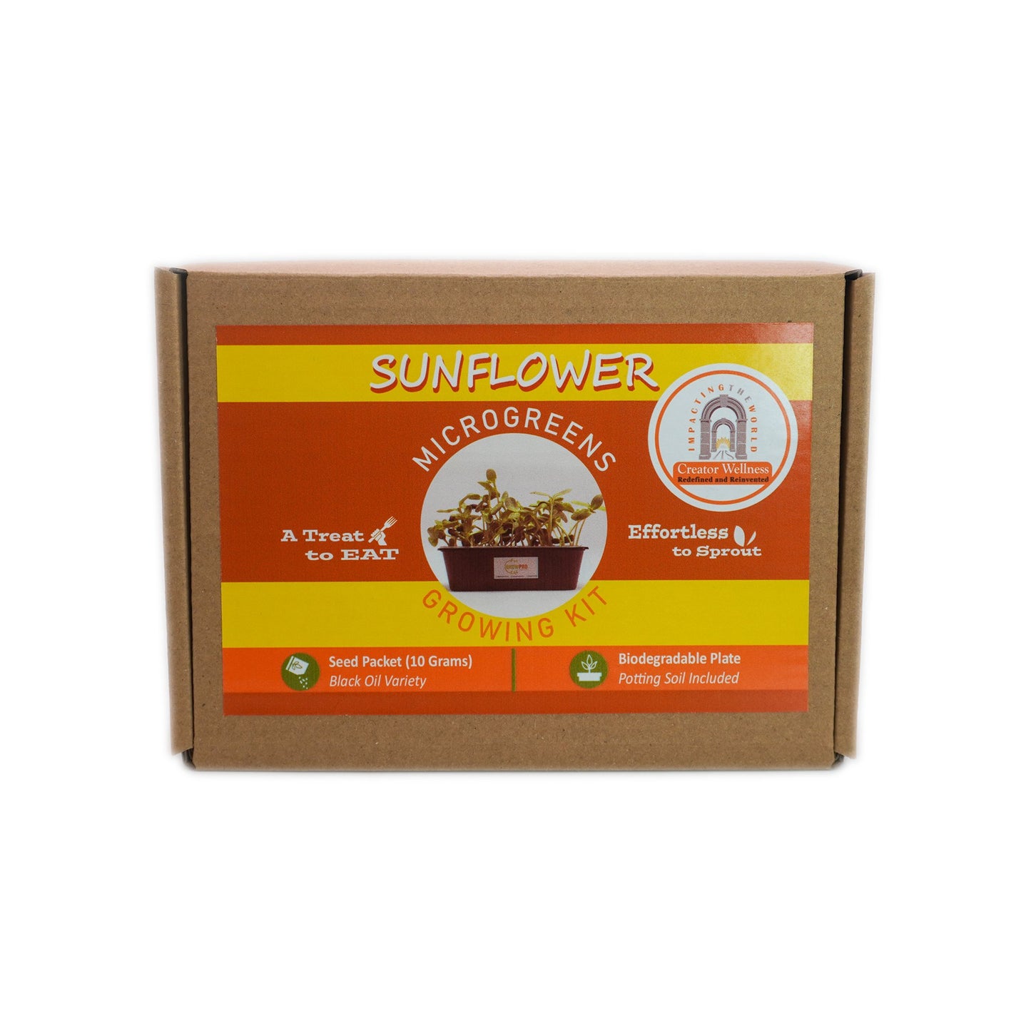 Sunflower Microgreen Growing Kit by Creator Wellness, All-in-One Kit