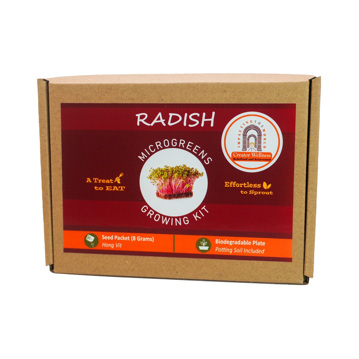 Radish Microgreen Growing Kit by Creator Wellness, Quick Harvest in 10 Days