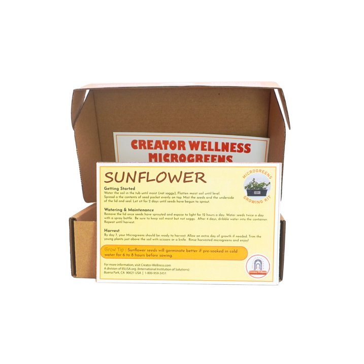 Sunflower Microgreen Growing Kit by Creator Wellness, All-in-One Kit
