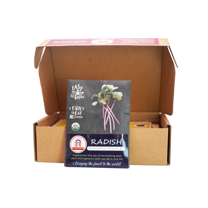 Radish Microgreen Growing Kit by Creator Wellness, Quick Harvest in 10 Days