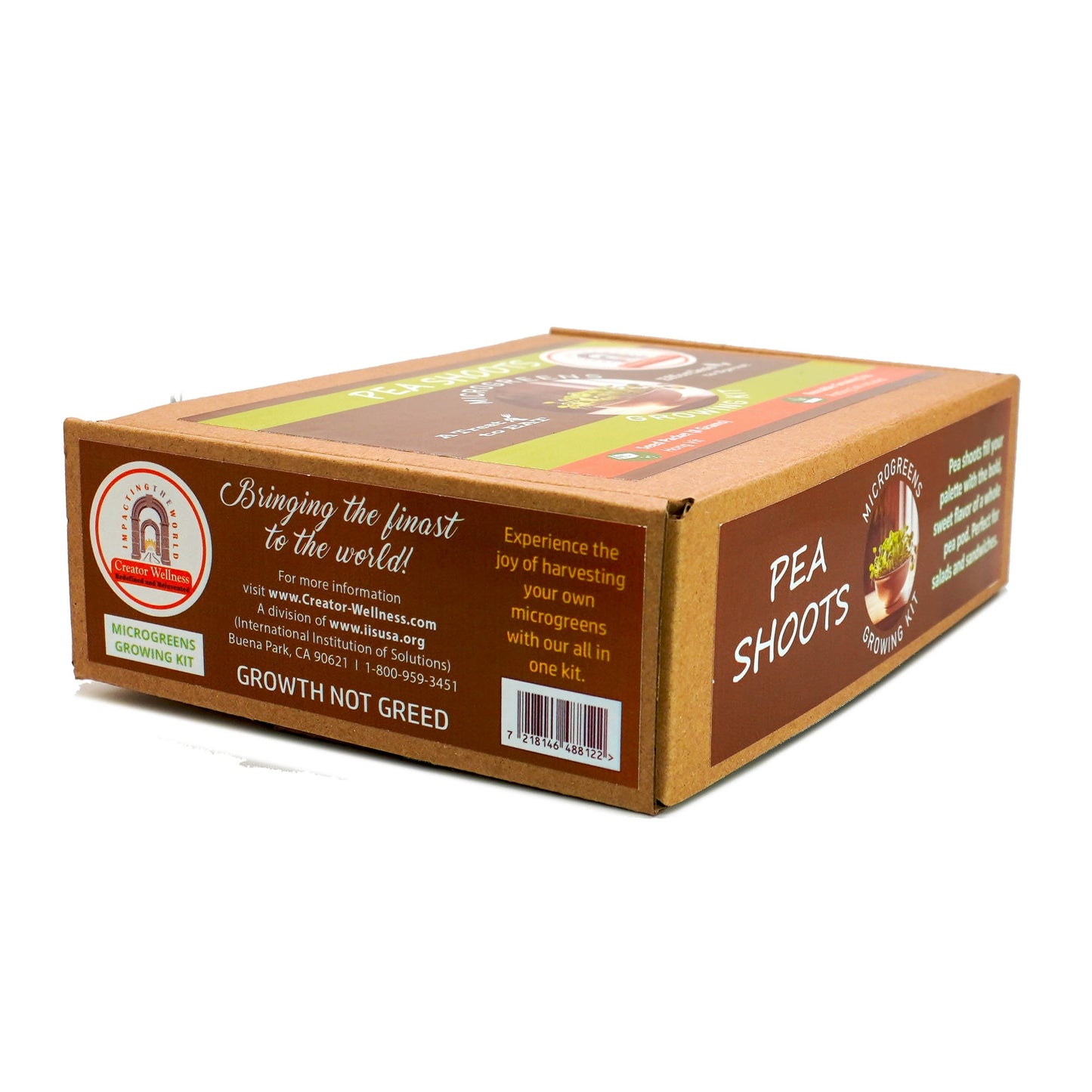 Pea Shoots Microgreens Growing Kit by Creator Wellness, Grow Fresh Greens