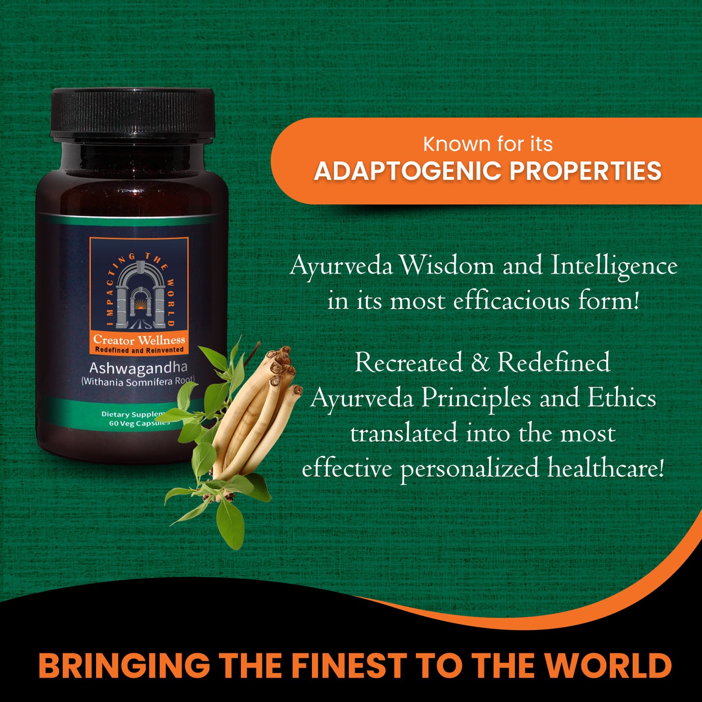 Ashwagandha - Withania Somnifera Root | 225mg Root Extract | 60 Capsules