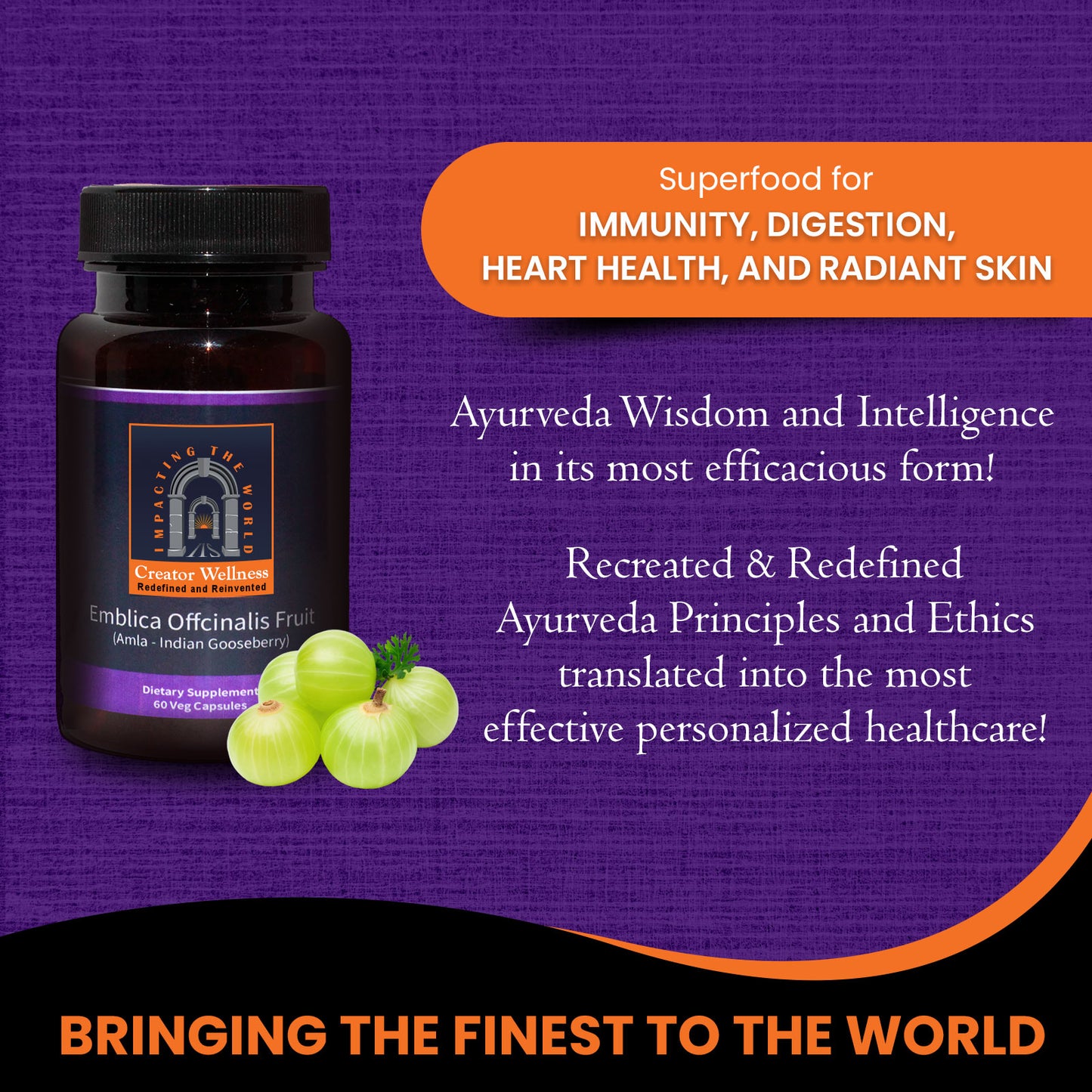 Amla Supplement | 225mg Indian Gooseberry Extract | 60 Caps