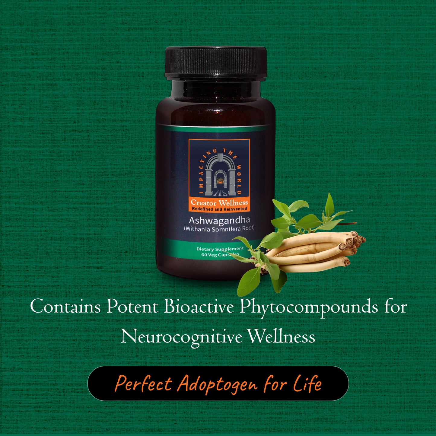 Ashwagandha - Withania Somnifera Root | 225mg Root Extract | 60 Capsules