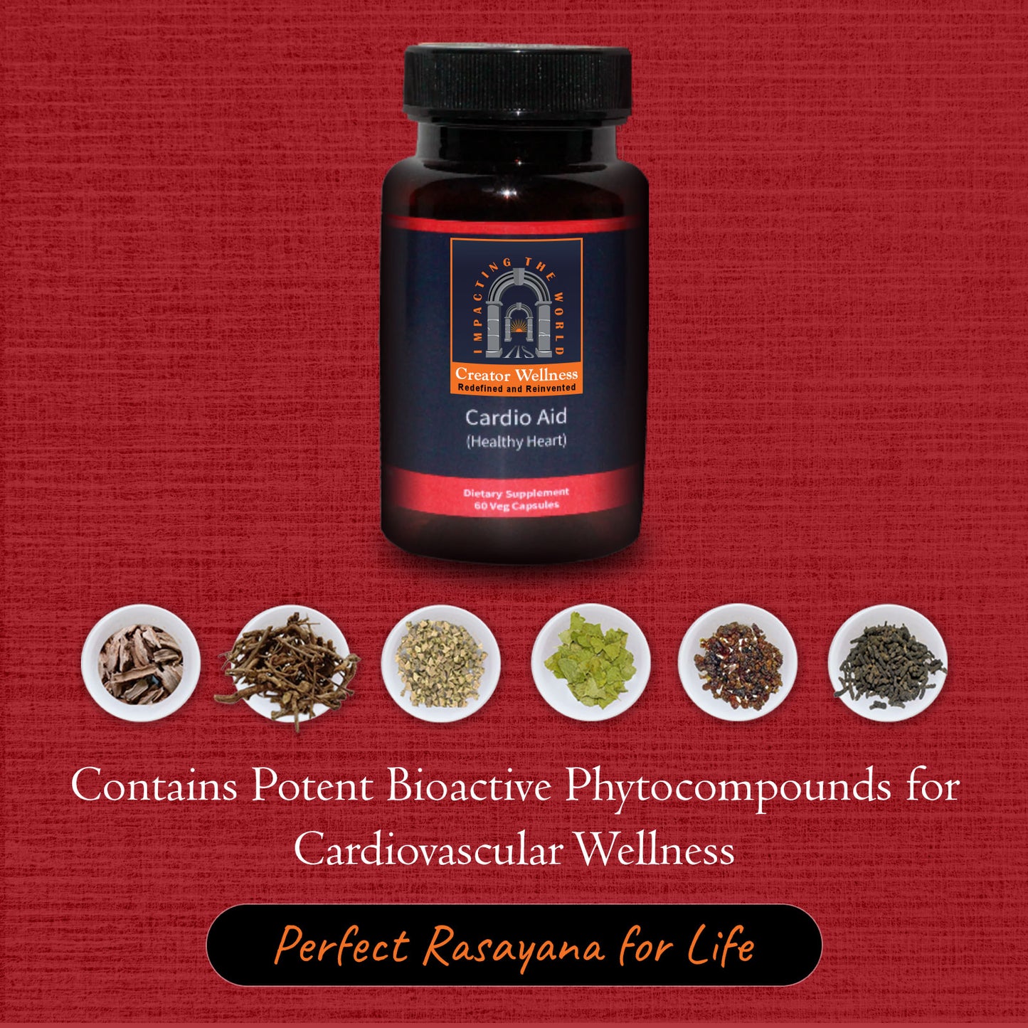Cardio Aid by Creator Wellness – Ayurvedic Heart Supplement with Bioactive Phytocompounds, Herbal Blend for Cardiovascular Support
