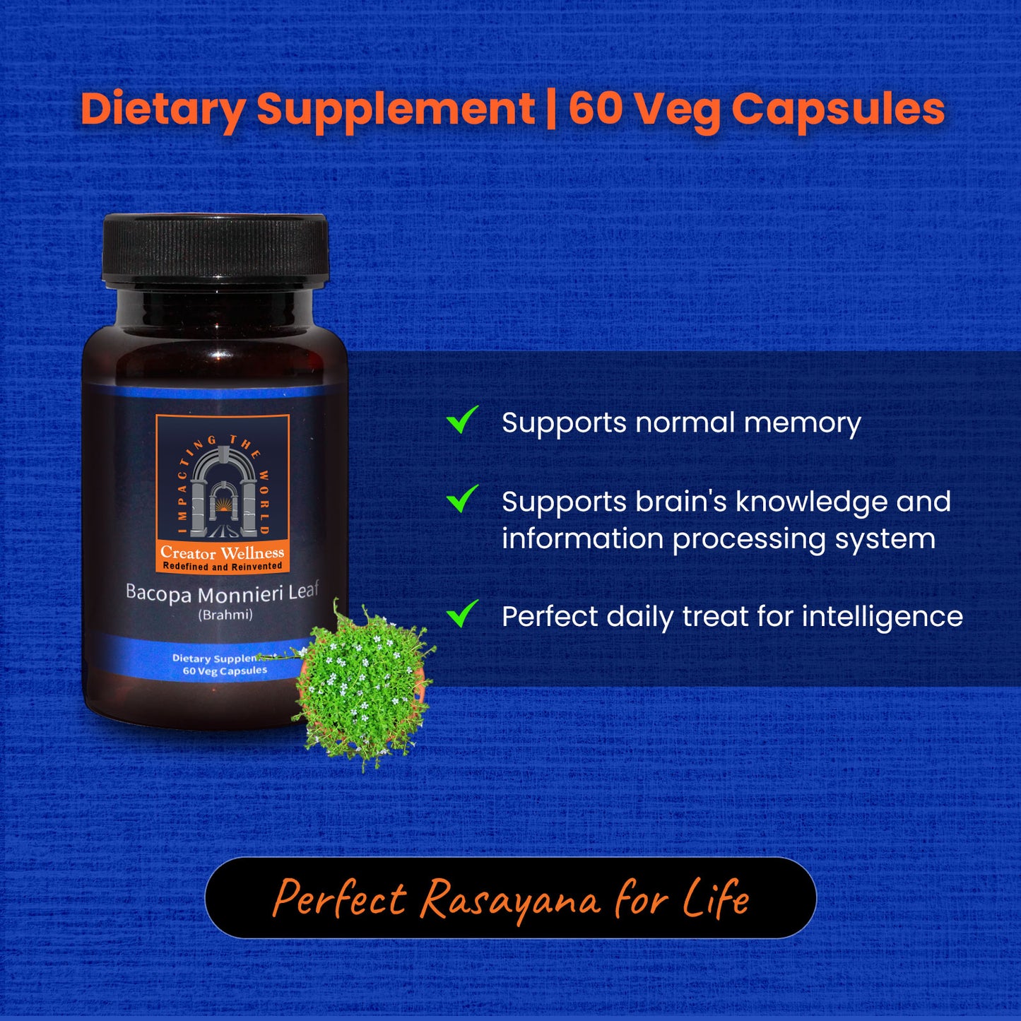 Bacopa Monnieri Leaf - Brahmi | 60 Veg Capsules