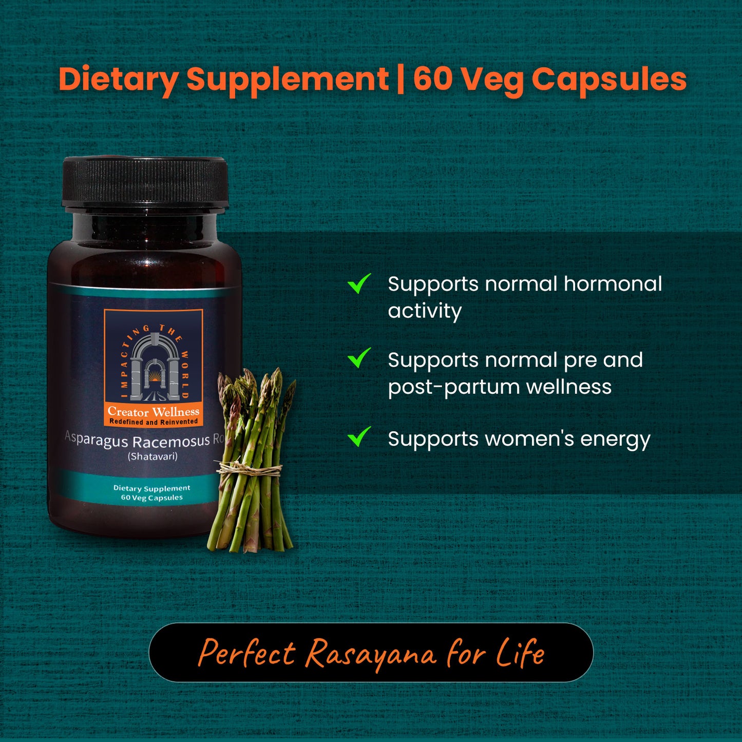 Shatavari - Asparagus Racemosus Root | 225mg Extract | 60 Veg Capsules