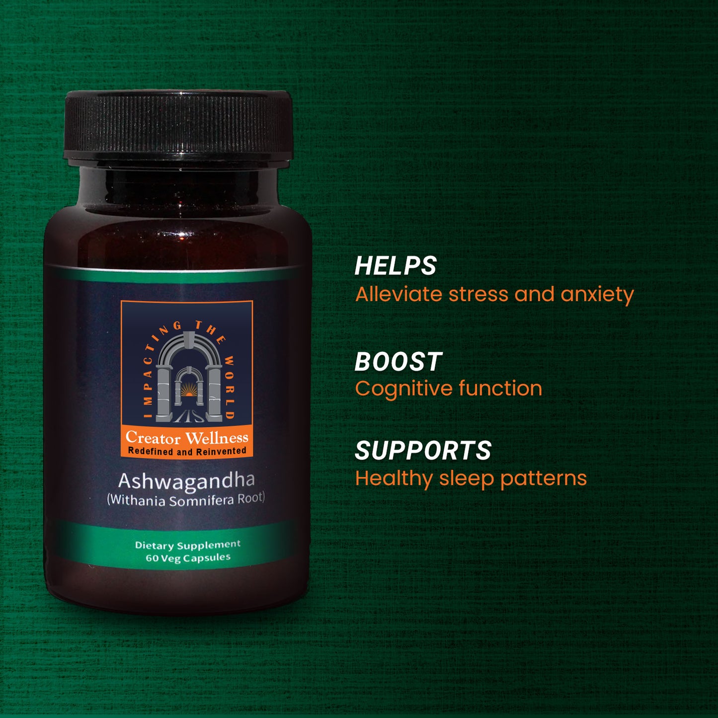 Ashwagandha - Withania Somnifera Root | 225mg Root Extract | 60 Capsules