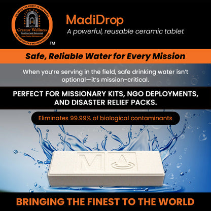 MadiDrop™ Silver-Ceramic Water Purifier Tablet | Safe, Eco-Friendly, Long-Lasting